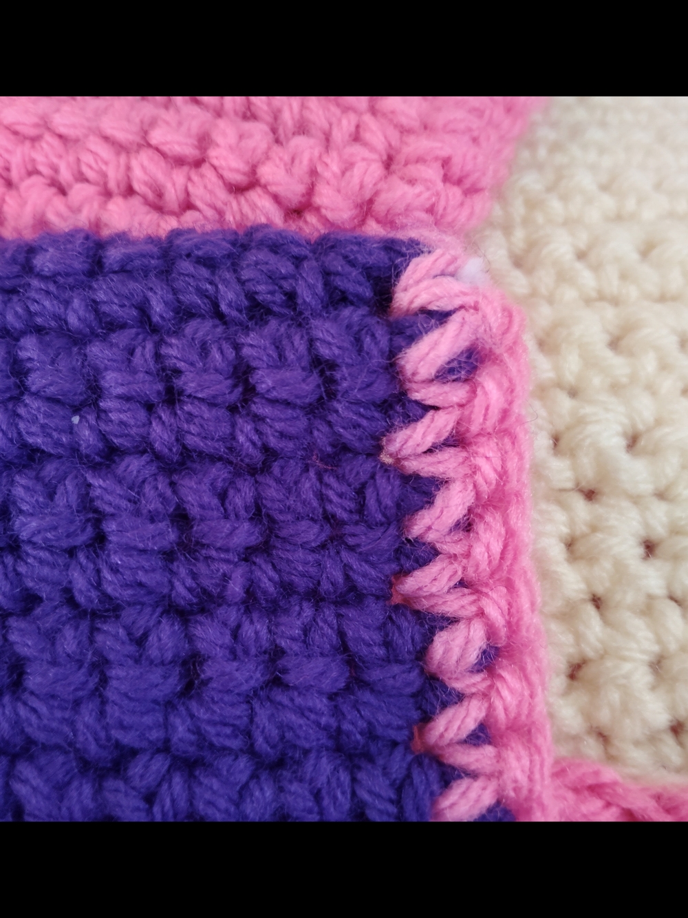 Handcrafted Multicolor Colorblock Patchwork Crochet Throw Blanket - Picture 7 of 7